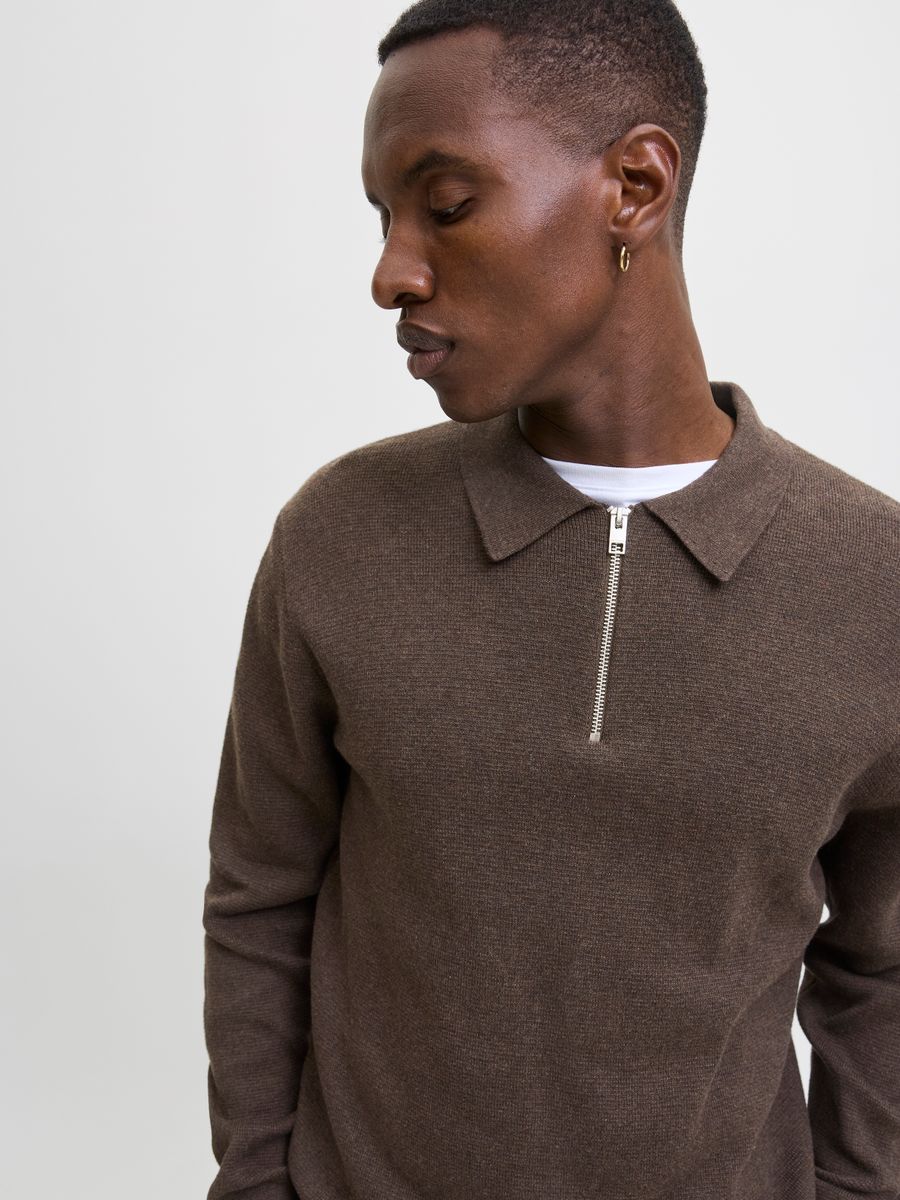 JPRBLAMILANO STITCH KNIT ZIP POLO SN