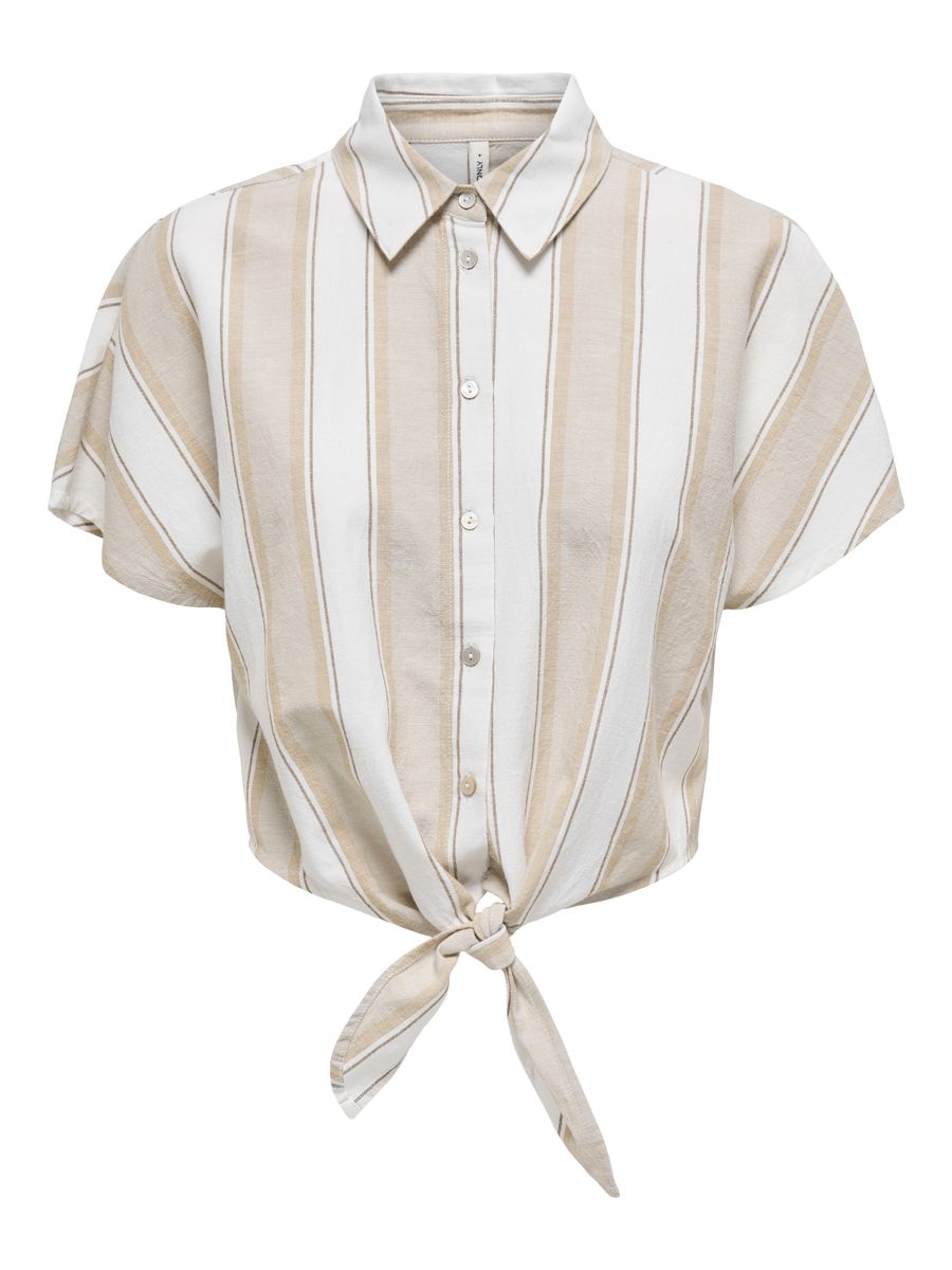 ONLJAKIRI LINEN S/S KNOT SHIRT WVN
