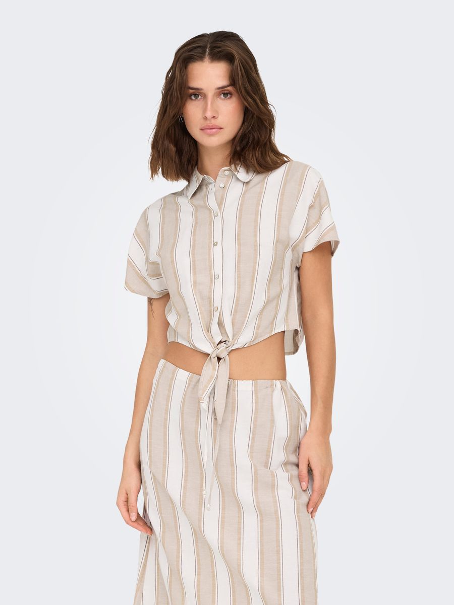 ONLJAKIRI LINEN S/S KNOT SHIRT WVN