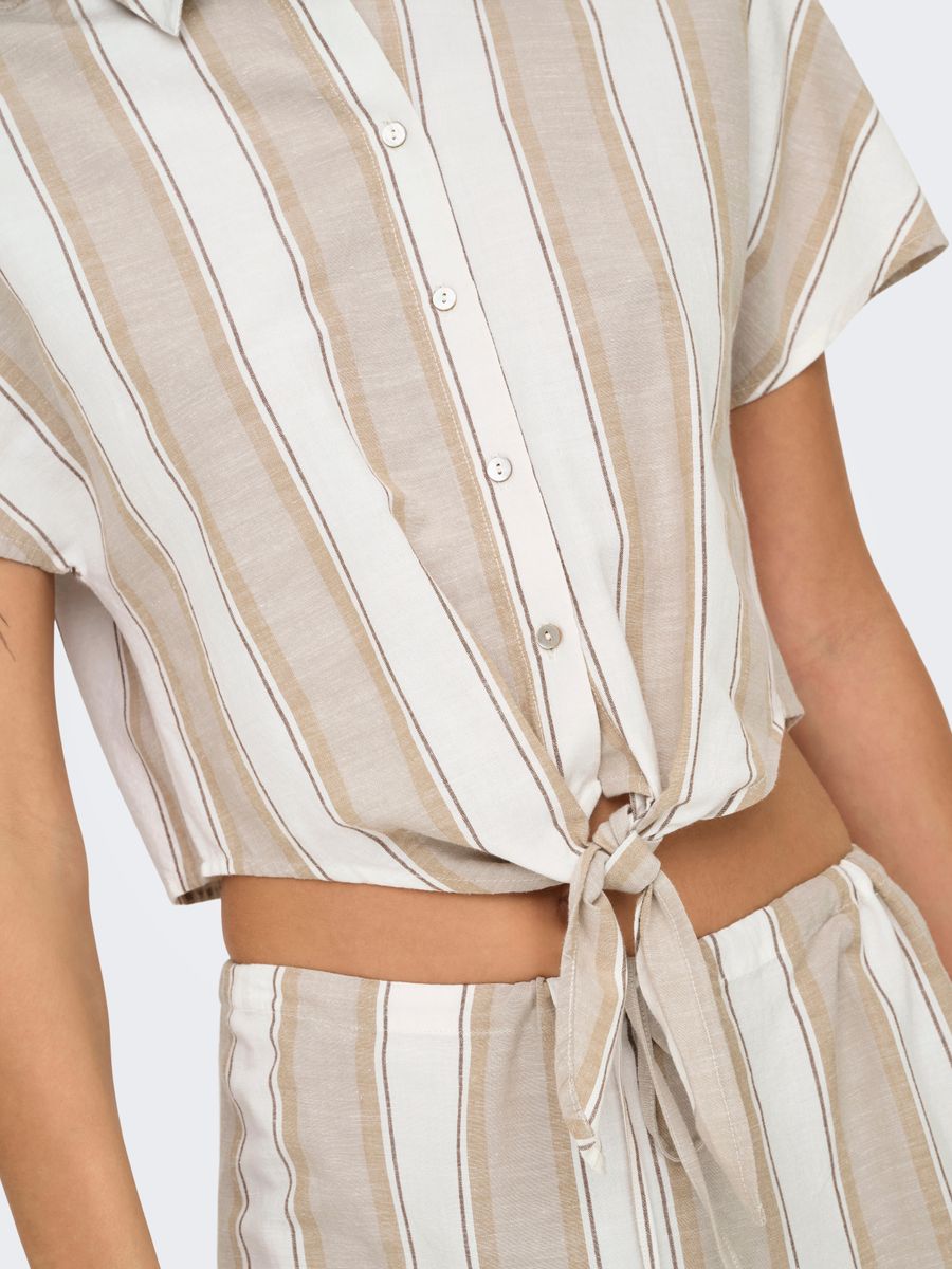 ONLJAKIRI LINEN S/S KNOT SHIRT WVN