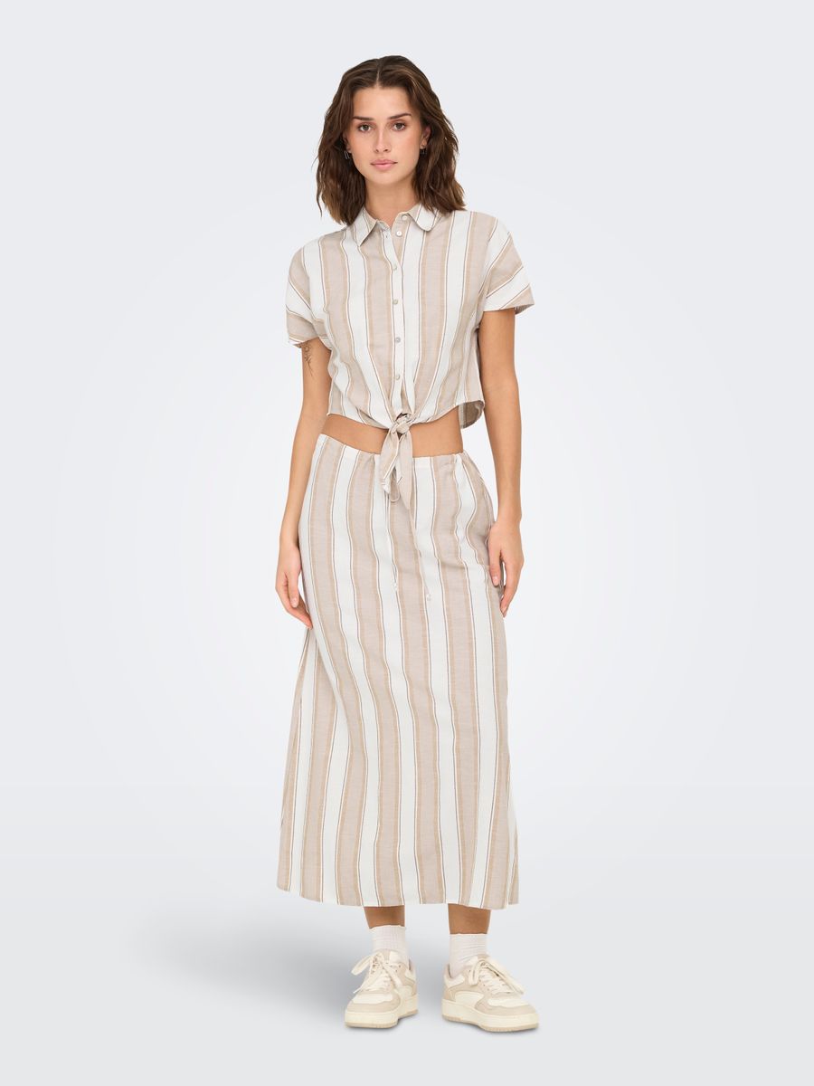 ONLJAKIRI LINEN S/S KNOT SHIRT WVN