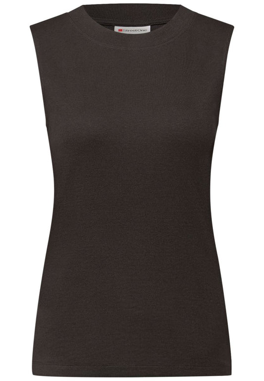 Basic Top mit Rippstruktur