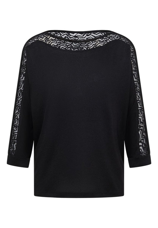 Batwing Shirt mit Mesh
