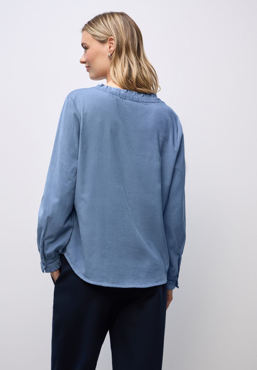 Cordbluse mit Rüschen