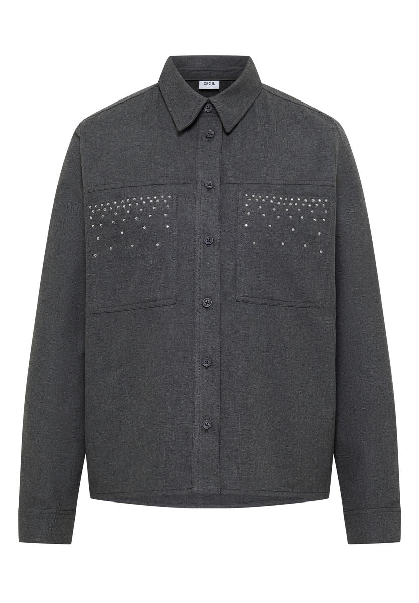 Flanellbluse mit Nieten