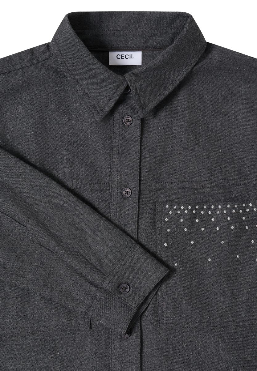 Flanellbluse mit Nieten