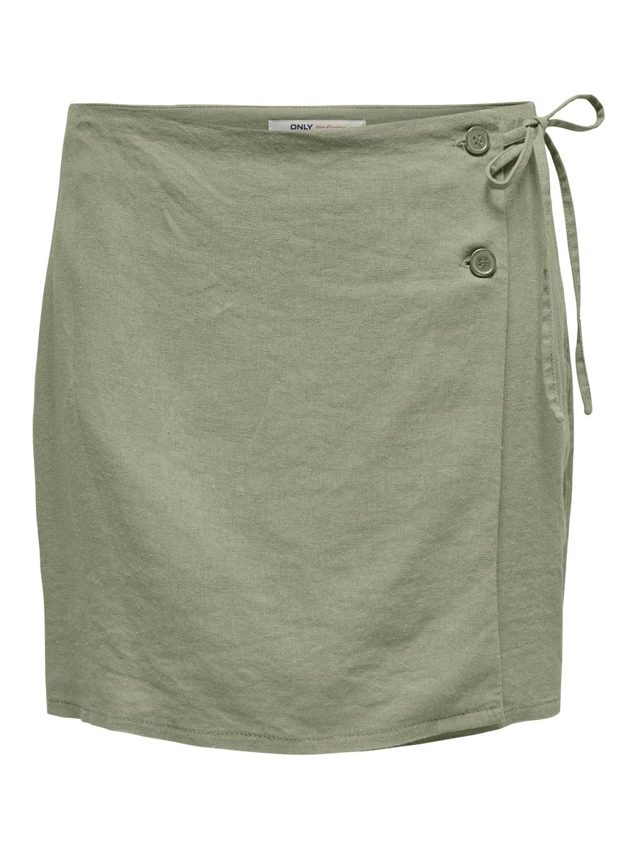 ONLCARO MW WRAP LINEN BL SKIRT CC PNT