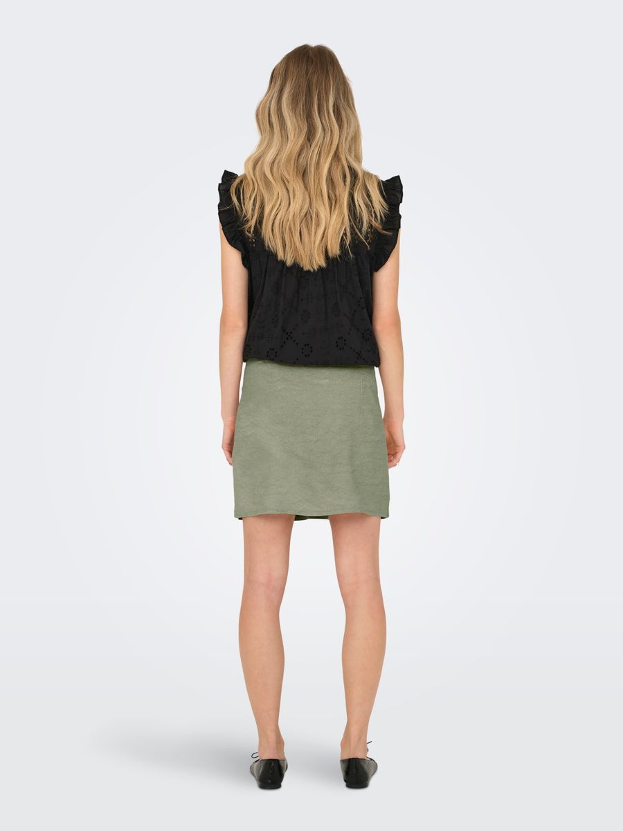 ONLCARO MW WRAP LINEN BL SKIRT CC PNT