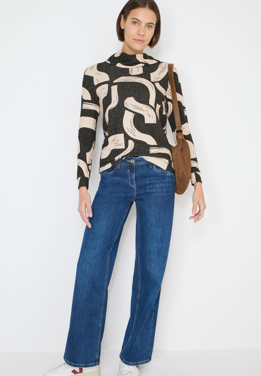 Gemustertes Melange Shirt