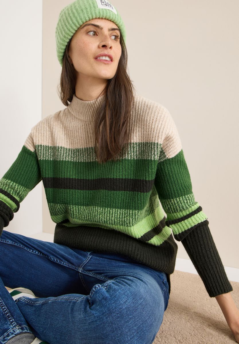 Gestreifter Mouliné Pullover