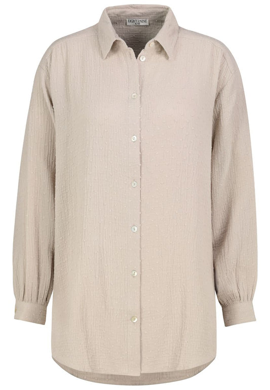 DOB LONG-Bluse, Oversize, überschni