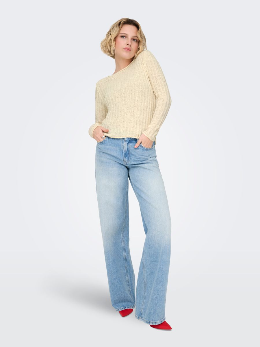 ONLPAMELA LS RIB O-NECK PULLOVER CC KNT