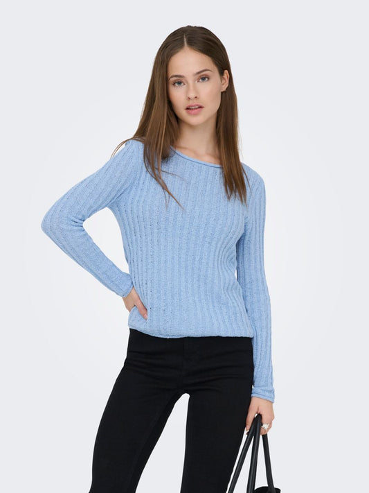 ONLPAMELA LS RIB O-NECK PULLOVER CC KNT