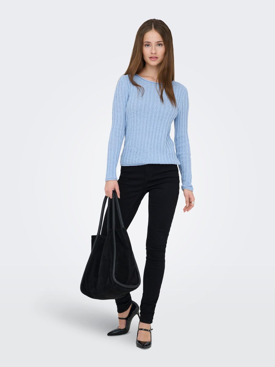 ONLPAMELA LS RIB O-NECK PULLOVER CC KNT