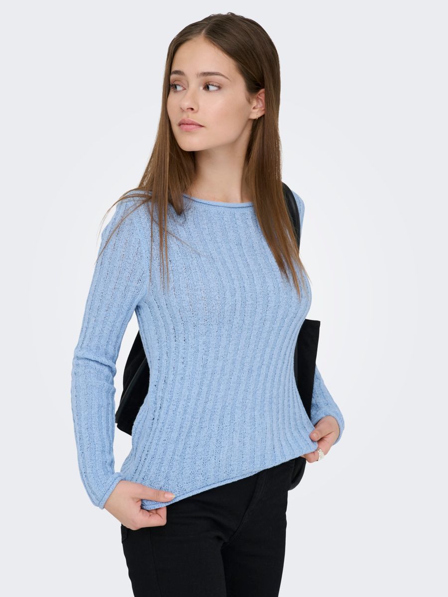ONLPAMELA LS RIB O-NECK PULLOVER CC KNT