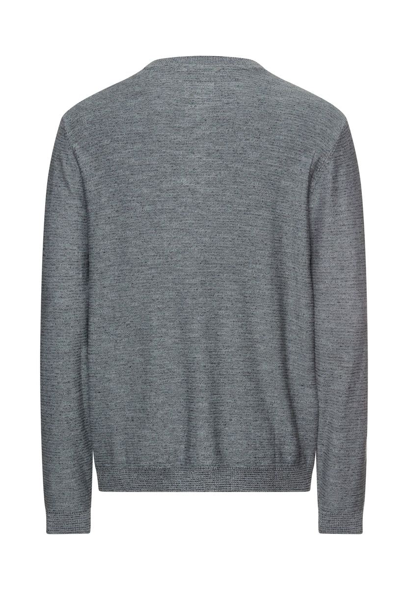 Pullover mit Henley Kragen