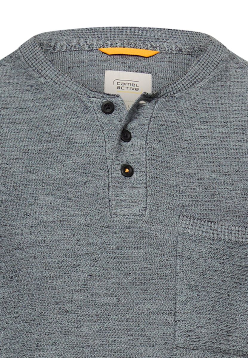 Pullover mit Henley Kragen