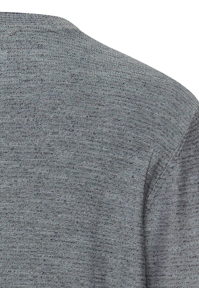 Pullover mit Henley Kragen