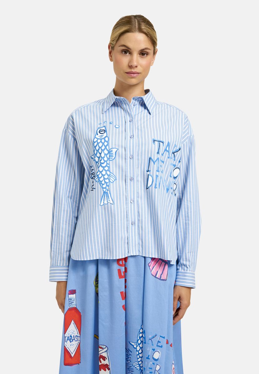 oversized shirt blouse  w/ AW, 1/1 sleeve