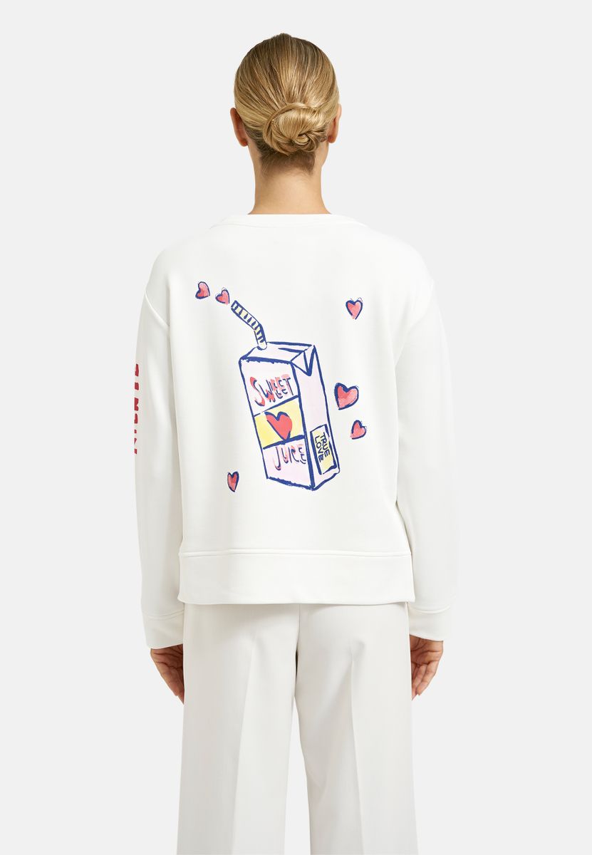 round neck sweatshirt w/ AW & slits 1/1 sleeve