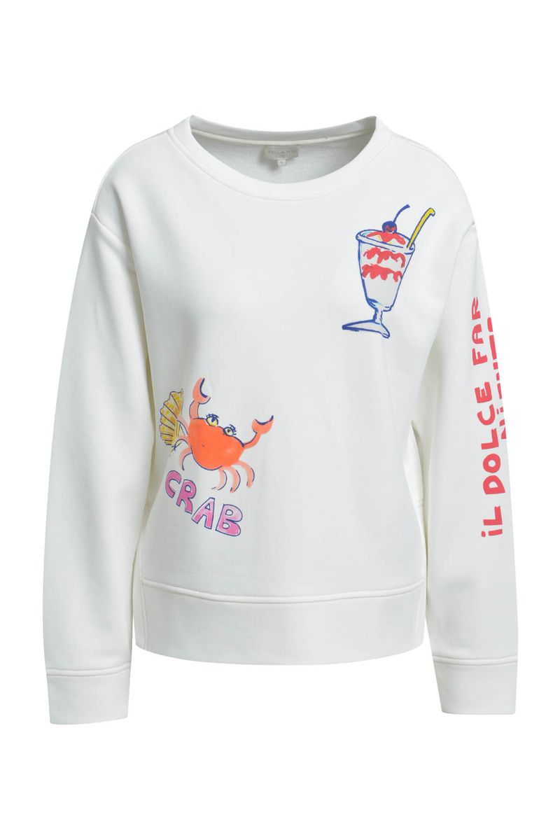 round neck sweatshirt w/ AW & slits 1/1 sleeve