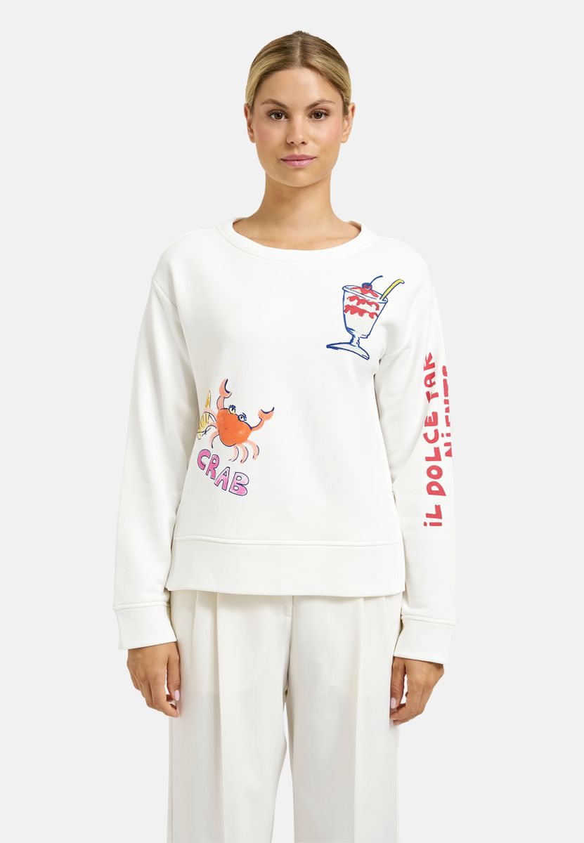 round neck sweatshirt w/ AW & slits 1/1 sleeve