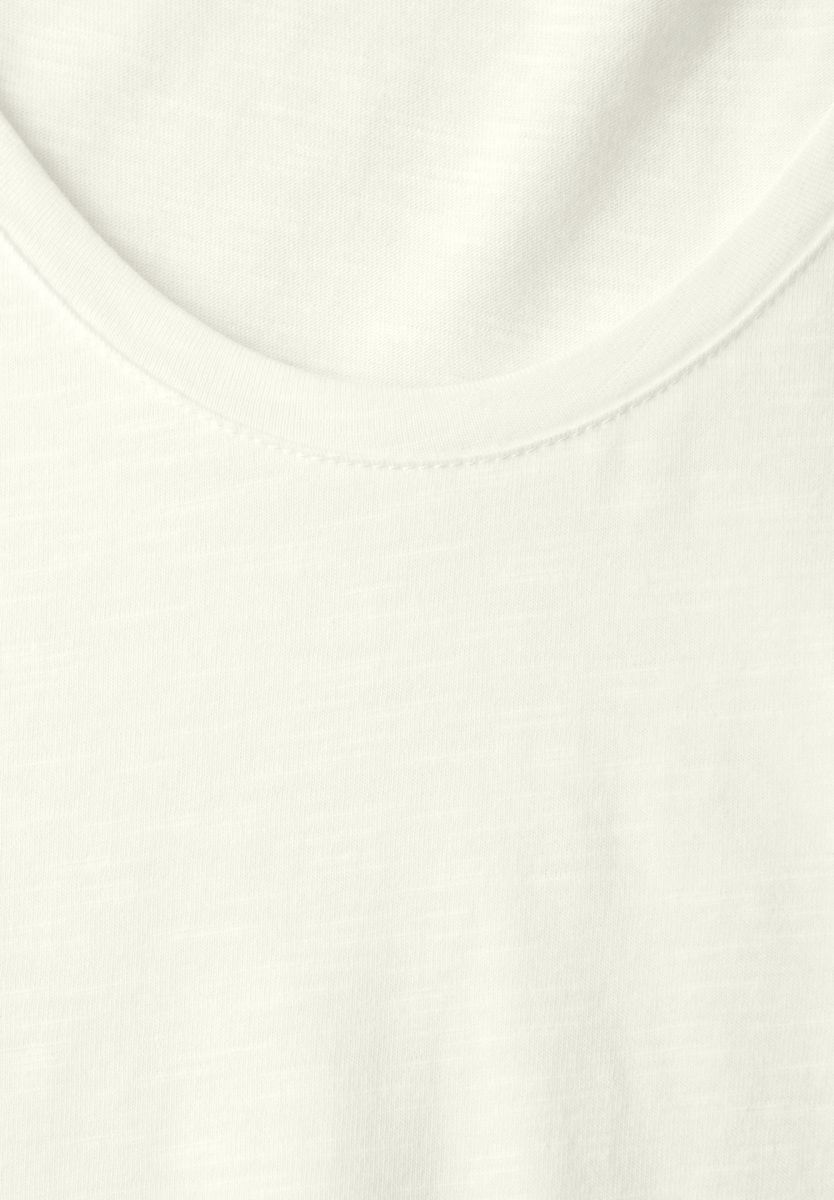 Basic T-Shirt mit gerundetem V-Neck