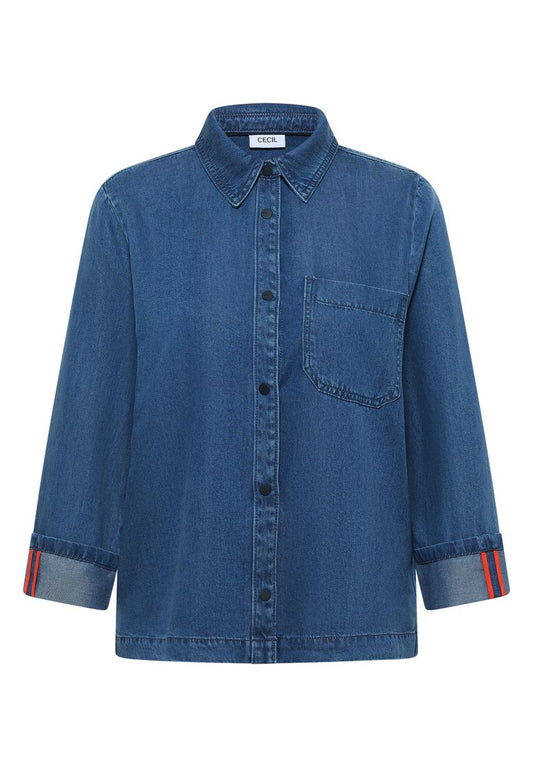 Denim-Look Bluse