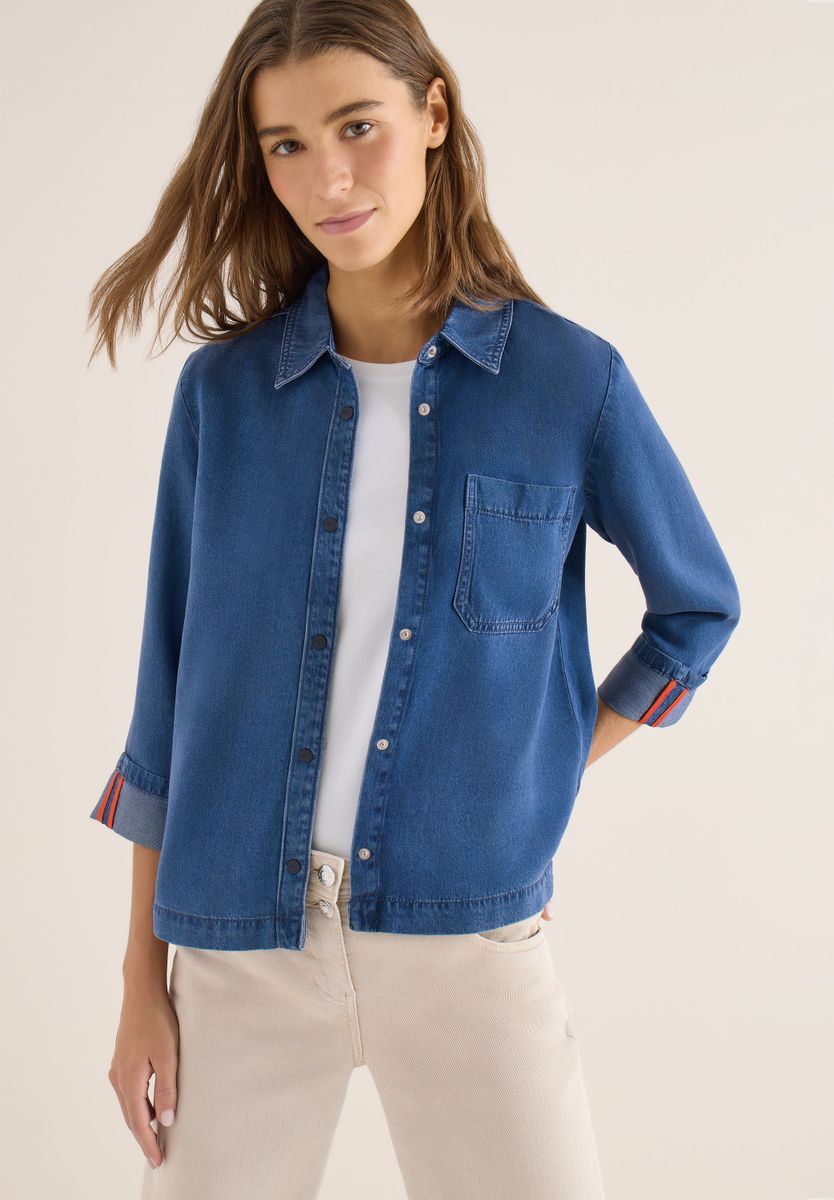 Denim-Look Bluse