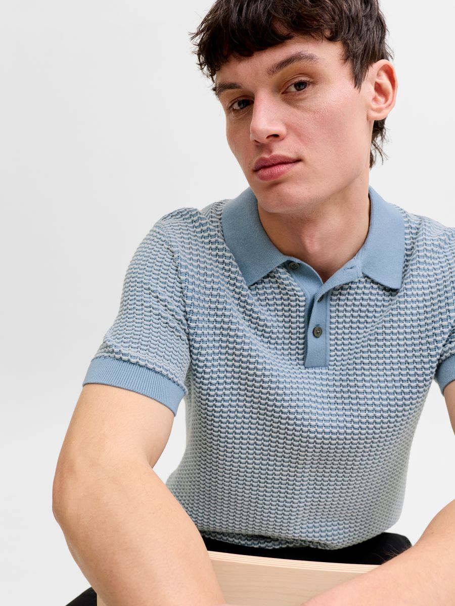 JPRBLUKINGSLEY KNIT POLO SS LN