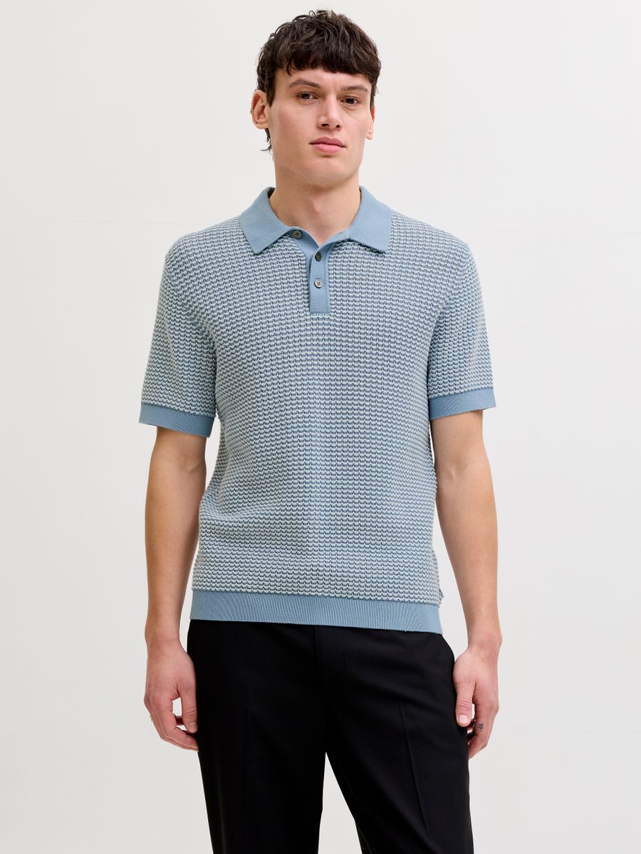 JPRBLUKINGSLEY KNIT POLO SS LN