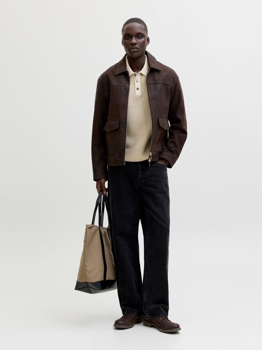 JPRBLUKINGSLEY KNIT POLO SS LN