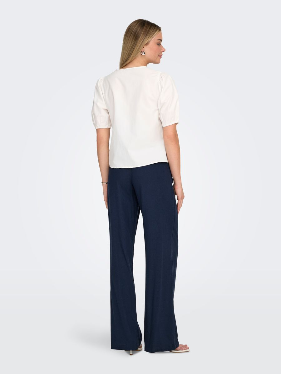 ONLJENNA S/S TIE 2-WAY TOP WVN NOOS