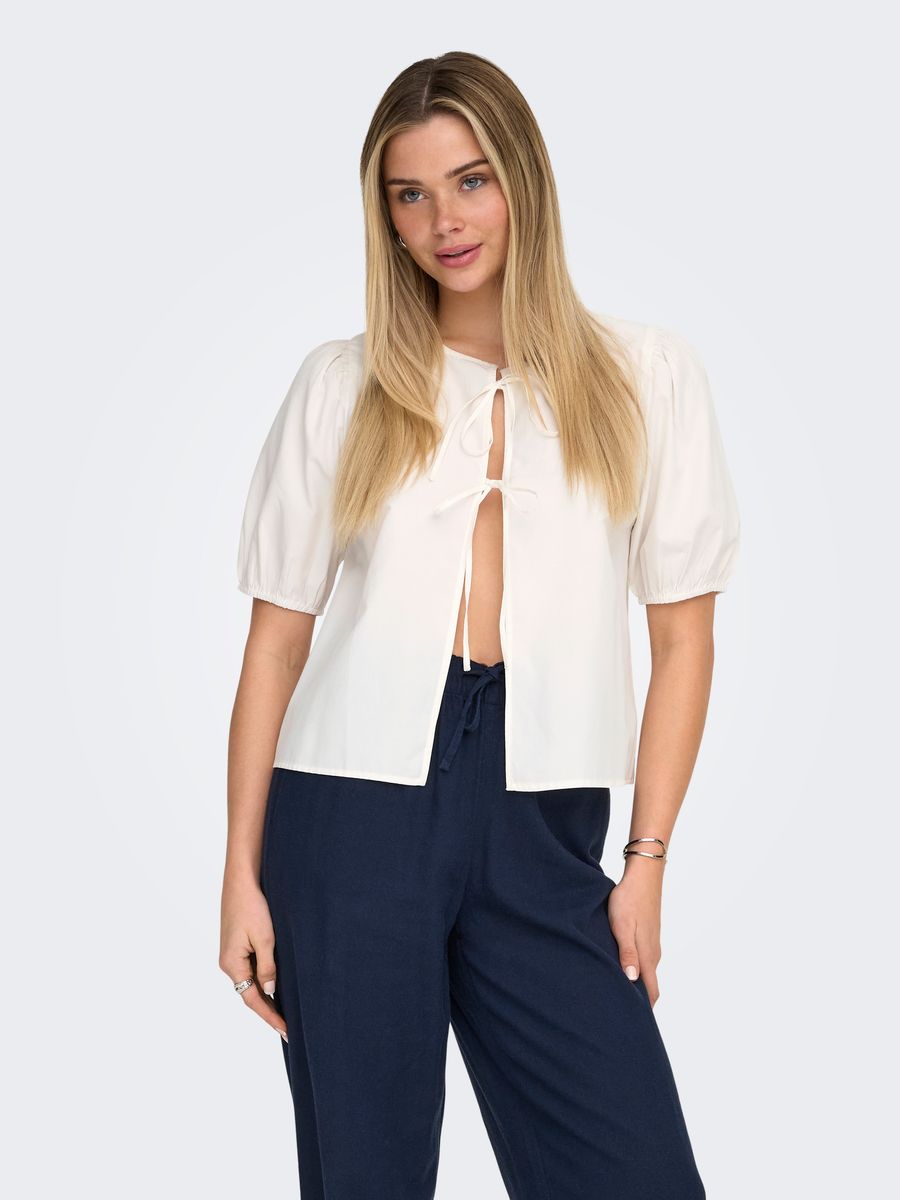 ONLJENNA S/S TIE 2-WAY TOP WVN NOOS