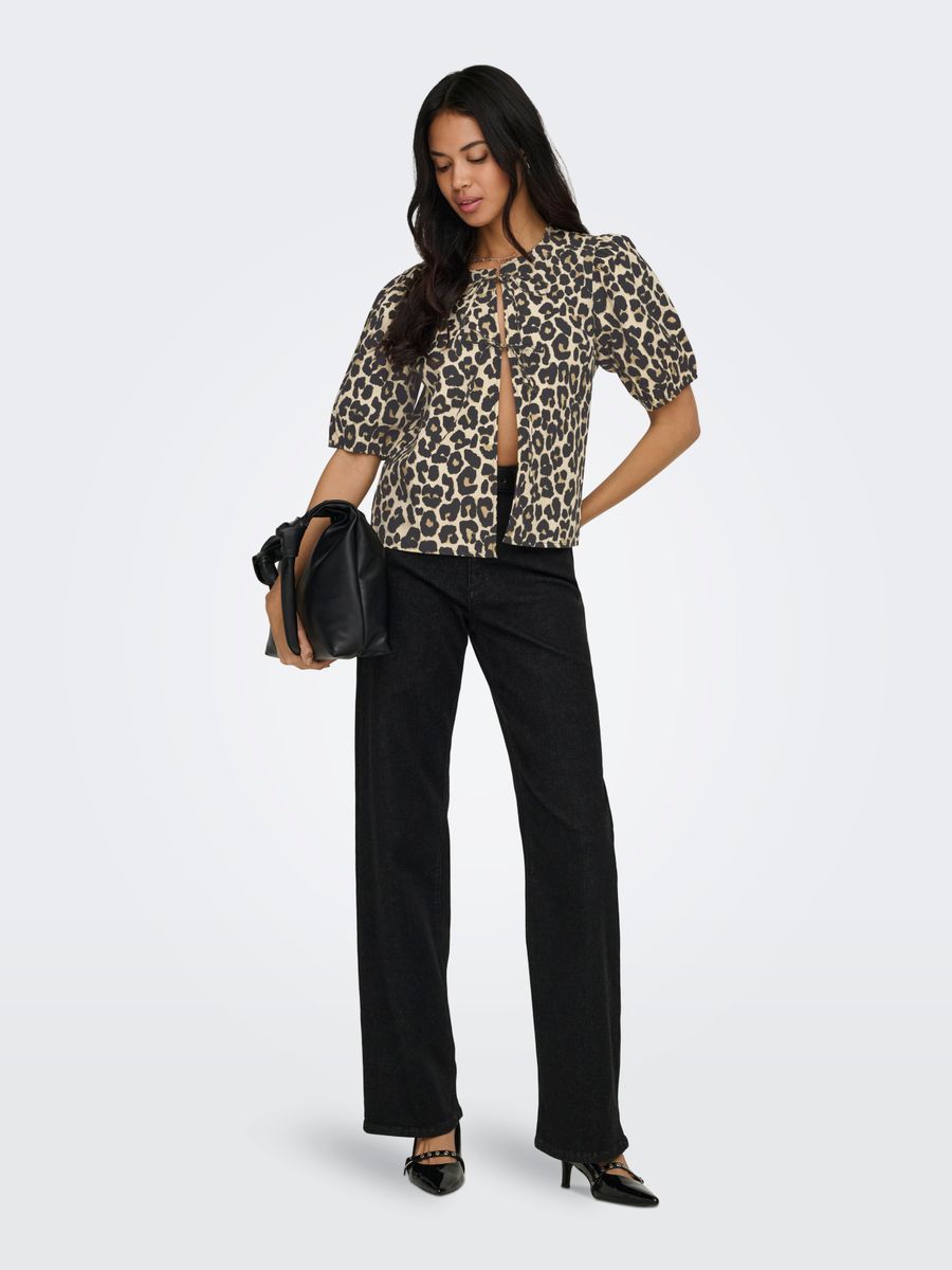 ONLJENNA S/S TIE 2-WAY TOP WVN NOOS