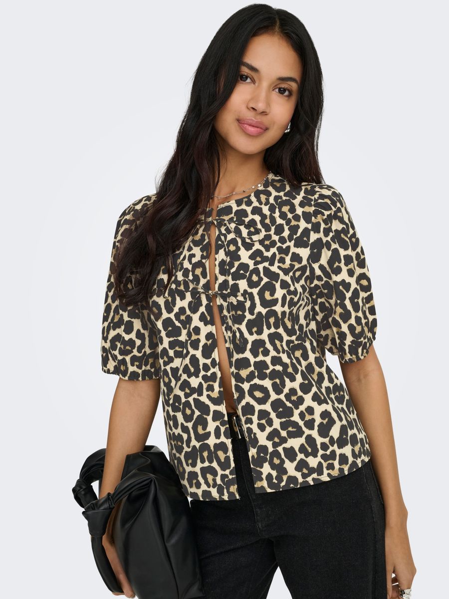 ONLJENNA S/S TIE 2-WAY TOP WVN NOOS