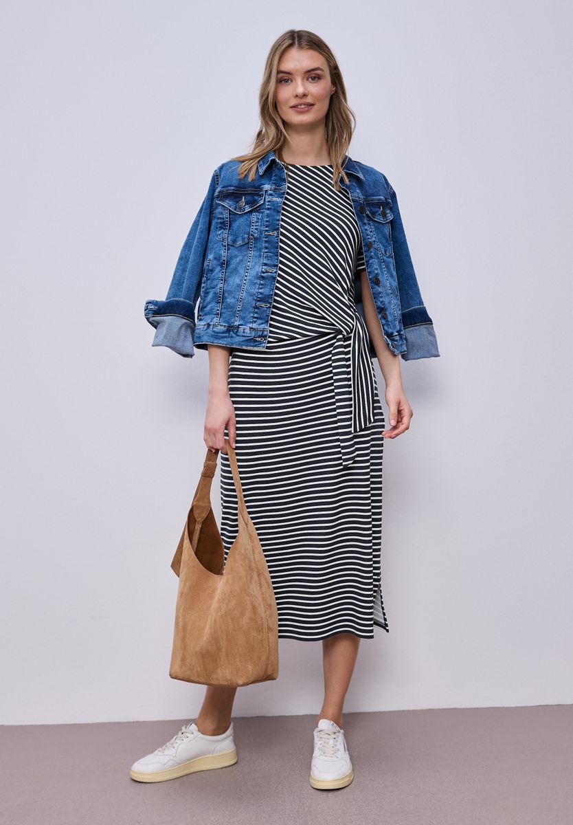 Midi-Kleid mit Knotendetail