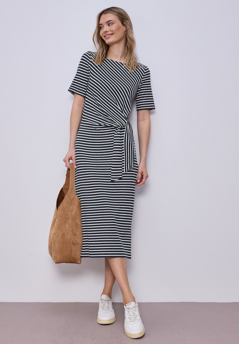 Midi-Kleid mit Knotendetail