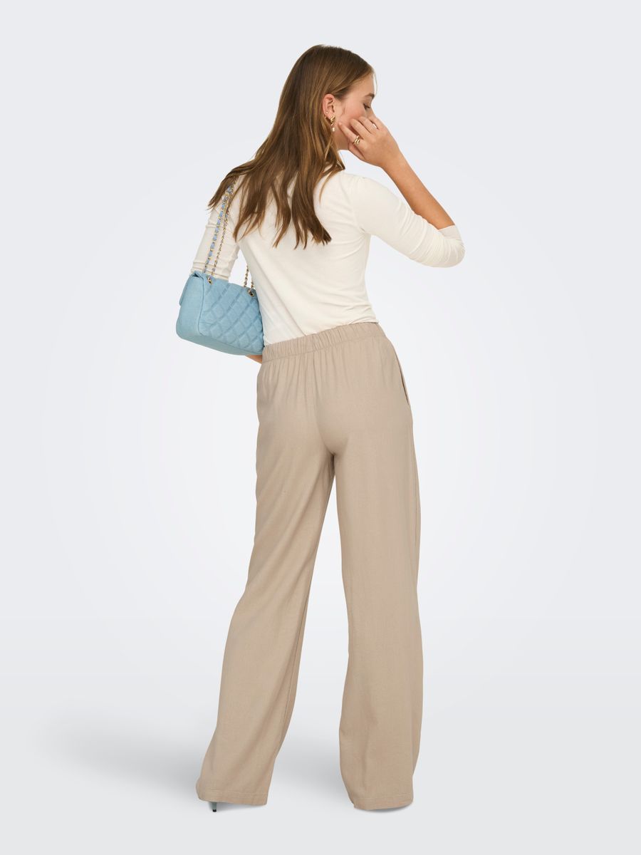 ONLGOA MW LINEN BL PULL-UP PANT CC PNT
