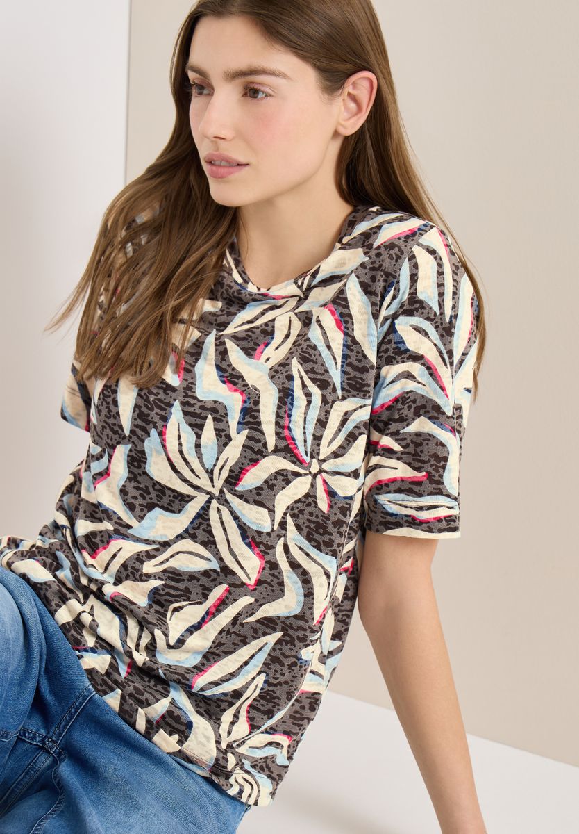 Kurzarm T-Shirt im Ausbrenner-Look