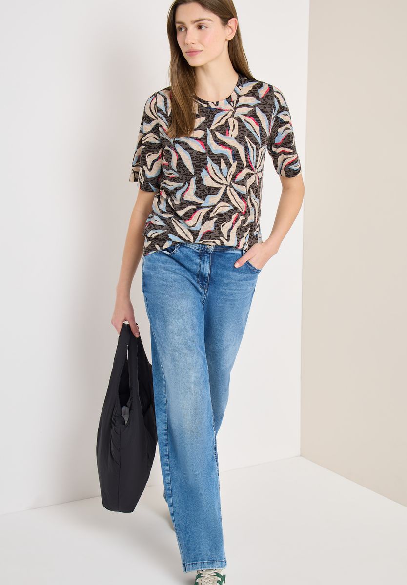 Kurzarm T-Shirt im Ausbrenner-Look