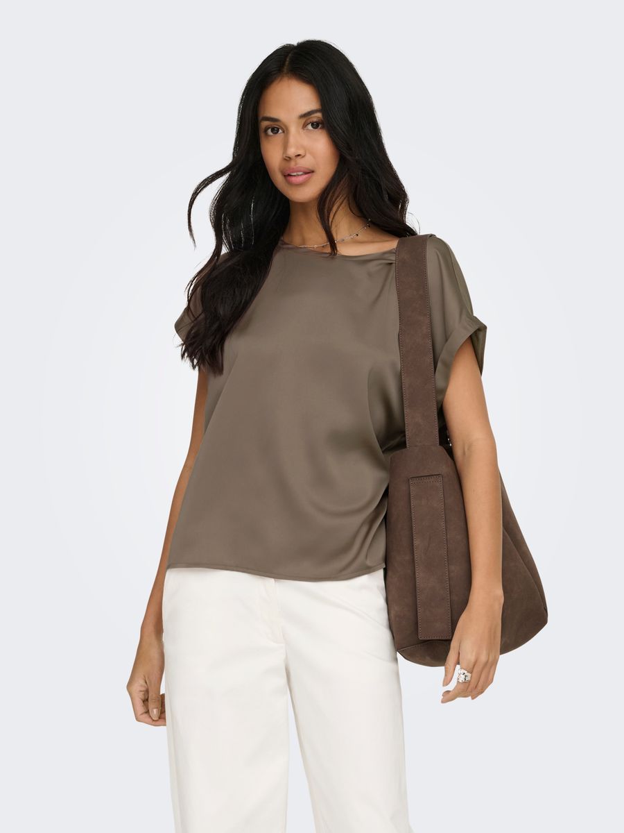 ONLLIEKE S/S SATIN MIX TOP WVN NOOS
