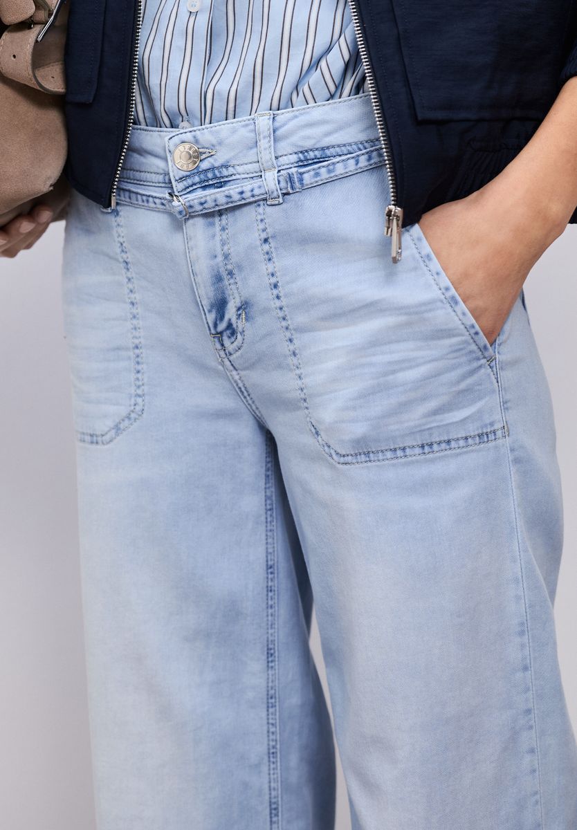 Wide Leg Jeans im Bleached-Look