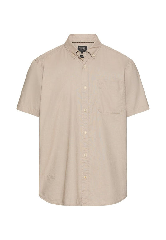 Kurzarmhemd aus Leinenmix