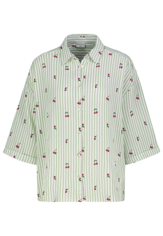 DOB Bluse, Oversize, Kurzarm, Aufsc