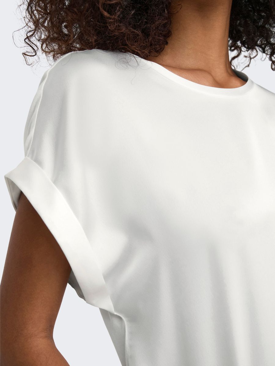 ONLLIEKE S/S SATIN MIX TOP WVN NOOS