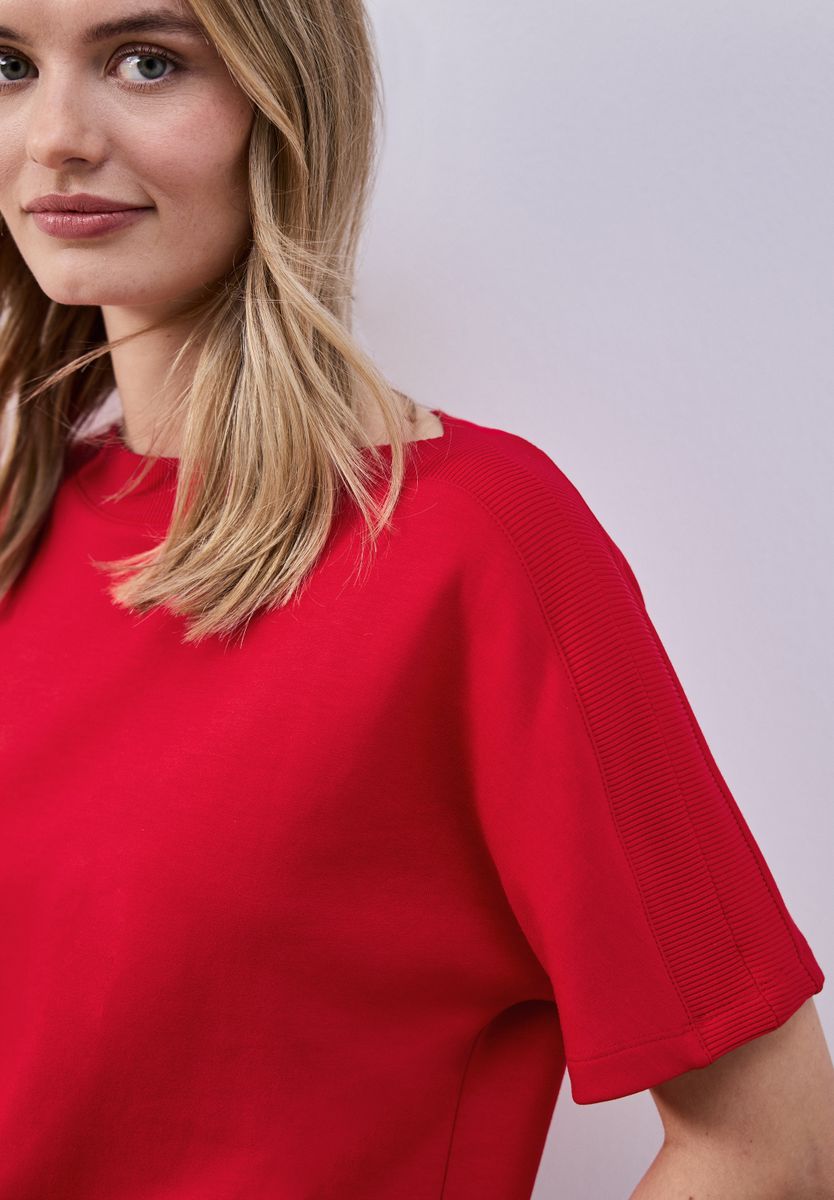 Dropped Shoulder Shirt mit Rippdetail
