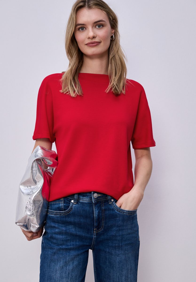 Dropped Shoulder Shirt mit Rippdetail