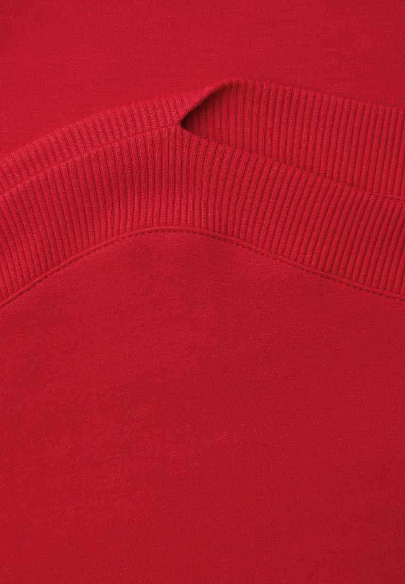 Dropped Shoulder Shirt mit Rippdetail