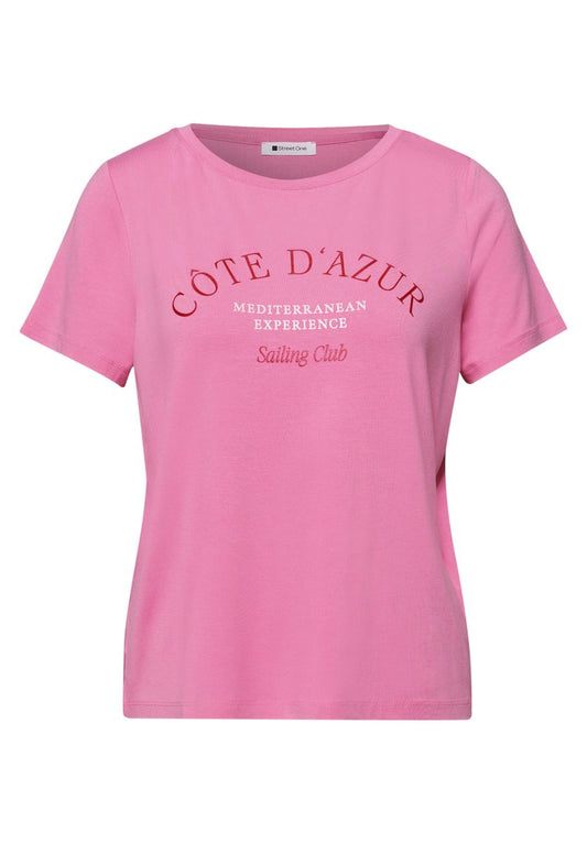 T-Shirt mit Rundhals und Wording